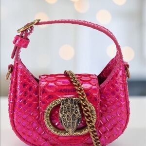 Kurt Geiger NWT Fuschsia Micro Chelsea Hobo Snakeprint. All Inclusion.